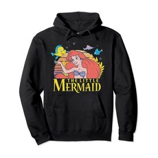 Disney Little Mermaid Ariel Flounder Logo Graphic Hoodie Pullover 디즈니 인어공주 아리엘 플라운더 로고 그래픽 후디 풀오버 후 - 플라운더옷