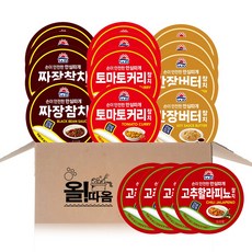 올따옴 사조 안심따개 참치 100g(할라피뇨+토마토커리+짜장+간장버터) 각4개씩 총16개, 100g, 16개