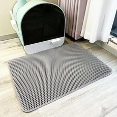 고양이 쓰레기 매트 방수 이중 레이어 애완 동물 쓰레기 상자 매트 미끄럼 방지 모래 고양이 세척 패드 애완 동물 청소 용품 변기, 1개, 없음