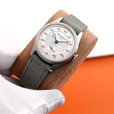 Pierre Paulin 남성용 기계식 손목 시계 연어 다이얼 빈티지 날짜 창 38mm