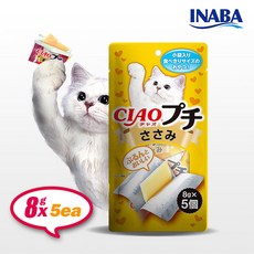 이나바 챠오츄르 쁘띠 닭가슴살 8g x5p 고양이간식 습식 푸딩 젤리타입 챠오츄르, 40g, 1개