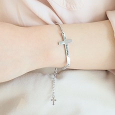 샌디샵 이니셜 레이어드 크로스 팔찌 패션팔찌