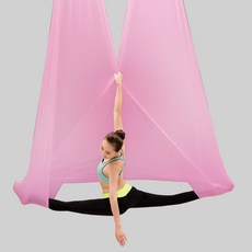 실내 플라잉 요가 해먹 홈 필라테스 요가 트레이닝 초보 집에서 하는 운동, 핑크 5m 해먹 풀 세트