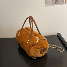 버킷백 카피바라 봉제 크로스바디 백 귀여운 대용량 숄더백 버킷