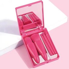 거울 포함 휴대용 메이크업 브러쉬 다기능 파우더 컬러 아이 희미한 염료 도구 상자, 10개