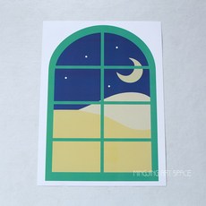 아파트리모델링 바람 창 벽 스티커 귀여운 그림 벽 스티커 방 유치원 사진 스튜디오 벽 스티커 장식, [저녁] 창문 화보, 큰