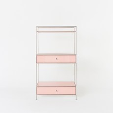 이루다 주방 수납장 800 2단 다용도 모듈 선반수납장, 04. 핑크