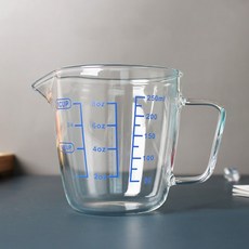 릴스베이 밥솥계량컵 유리비커 컵 이유식 쌀 잡곡 제빵 유리 레트로 눈금 미니 글라스 계량컵, 1개, 250ml, 투명