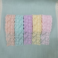 자체(1롤14마) / 6컬러 펀칭 꽃 면 망사 레이스 플라워 모티브 꽃 레이스 의류부자재, 1롤, 라이트 옐로우