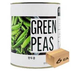 1박스) 제이쿱글로벌 업소용 대용량 완두콩 2.84kg x 6개입, 6개
