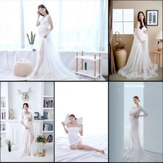 임산부 만삭 촬영 원피스 드레스 트임 캐주얼 투피스
