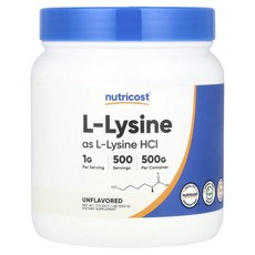 Nutricost l-라이신 무맛 500g(17.9oz), Nutricostl-라이신무맛500g(17.9oz), 500g, 1개