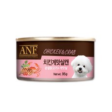 ANF DOG 치킨&비프 야채 게맛살 라이스 순살캔 95g 강아지간식, ANF 강아지 치킨게맛살캔95g