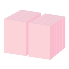 요랜드 파스텔 점착메모지 50 x 76mm 직사각형, 핑크, 10개입