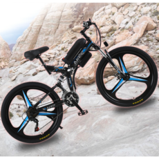 AKEZ 26인치 접이식 전기산악자전거 리튬배터리 MTB 남녀 전동 10AH 시마노21단, 8AH 50KM, 그레이 레드