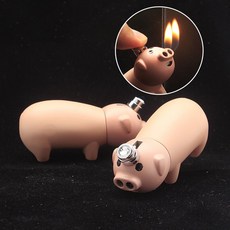 크리 에이 티브 돼지 모양의 부탄 라이터 가스 토치 맞춤 선물 맞춤 사랑 돼지 더블 화재 라이터 Dropship 공급 업체|성냥|