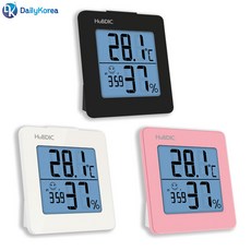 휴비딕 디지털 시계 온습도계 HT-1 - 온도 습도측정, 핑크,