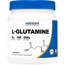 뉴트리코스트 L-글루타민 파우더 500g 무맛 1개 1서빙 5g 100회분 L-Glutamine Powder [500 GMS] [Unflavored]