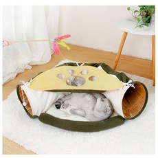 모즈펫 고양이 커브형 터널 하우스, 1개, 옐로우