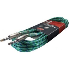 Stagg 20ft. S-Series phone-plug/phone-plug Vintage Stagg 20ft. S-시리즈 전화 플러그/전화 플러그 빈티지 트위드 악기 케이, Green_6m | Straight - Standard, 1개