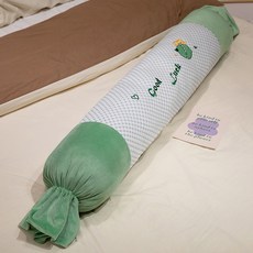 집콕바디필로우 안고자는 일자형 원형 긴베개 롱쿠션 대형 여름, 140 x 25cm, 그린