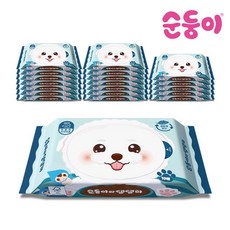 순둥이와댕댕이 강아지물티슈 휴대리필형 10매 20팩