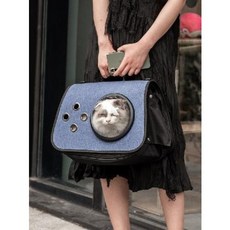 강아지 겨울 외출가방 캐리어 고양이 가방 외출용 숄더백 크로스바디백 우주실 애완용 캣북, 01 투명창 셔터형 딥씨블루(보관용 기저귀), 01 프리사이즈(012근 내 애완동물 적용)
