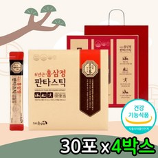 영양Pick 6년근 홍삼 진액 농축액 설 추석 명절 선물 세트 홍삼스틱 홍삼정 쇼핑백 증정 기억력 피로 개선 면역력 혈액흐름 30포X4박스