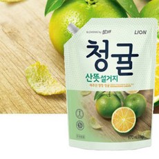 1kg 리필패키지 청귤성분 함유 기름기제거 주방세제 피부보호 포뮬러