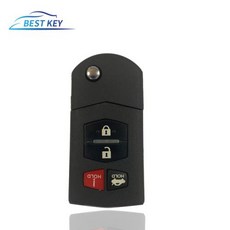 1 pcs 자동차 키 케이스 커버 마즈다 3 5 6 RX8 CX7 CX9 RX8 CX7 CX9, 2) 4BUTTONS, 1개