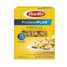 Barilla ProteinPLUS Multigrain Farfalle Pasta Bow Barilla ProteinPLUS 잡곡 파르팔레 파스타 보타이 파스타 14.5온스(, 411g, 8개