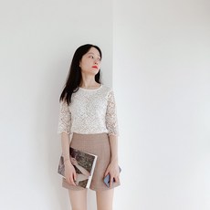 레이스블라우스 2020! 레이스 칠부소매 쉬폰블라우스