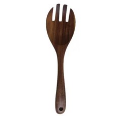나무 스푼 국자 수프 일본 주방 서빙 긴 손잡이 포크 샐러드, 2.fork, 1개