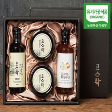 [웰굿]유기농 조미료장류 4종세트(된장 고추장 간장 식초), 1개
