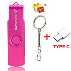 컴퓨터 3 IN 1 금속 OTG 64GB 플래시 드라이브 USB 2.0 32GB 미니 펜 빨간색 로고 16GB 메모리 스틱 선물 열쇠 고리 8GB U 디스크 4GB, [03] 16GB, 08 Pink_03 16GB, 1개