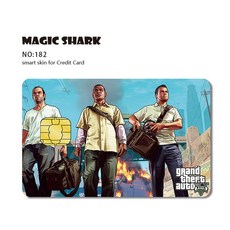 매직 샤크 호랑이 멋진 게임GTA5 PVC 2.5D 스테레오페이드 스킨 스티커 필름 케이스신용 부채 카드용