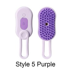 스팀 브러시 고양이 빗 물 애완 동물 털제거도구 회전 핸들 실리콘 다기능 마사지, 1개, 9. Style 5 Purple
