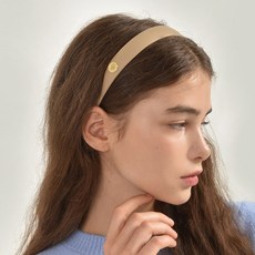 하스 HB036 Light Brown Leather Logo Hairband