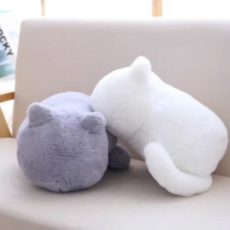 폭신폭신 쿠엔크 고양이 인형 쿠션, 그레이