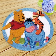 DIY 래치훅 스킬 자수 세트 방석 매트 임산부취미 50cm, 가족