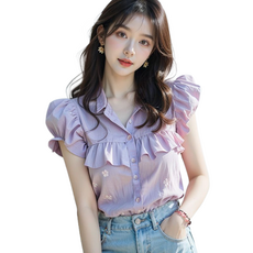 셀럽당 상의 기질 퍼프 셔츠 여여름O0450
