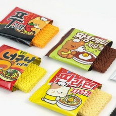 미니어처 꼬불한 라면지우개 24p 패러디봉투 면발지우개 99890EA, 18g, 24개
