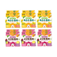 엘빈즈 통재로 으깬 곡물퓨레 90g x 6p x 2종 세트, 고구마 + 옥수수, 1세트 - 옥수수퓨레