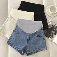 임산부청반바지 편안한 데님 여름 루즈 팬츠 임부
