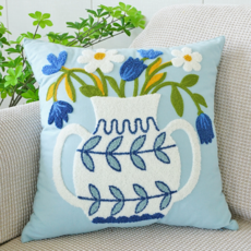 시옷시옷 고급 플라워 자수 쇼파 쿠션 커버 북유럽 인테리어 쿠션커버