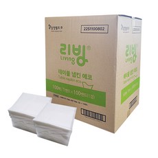 1BOX 리빙 테이블 냅킨 에코 100매입 X 100밴드 무형광 천연펄프 삼정펄프 내프킨, 1개, 1000개