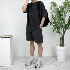 피그먼트반팔반바지세트