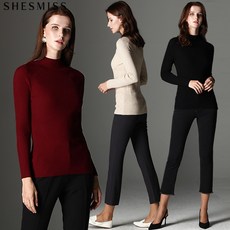 쉬즈미스 쉬즈미스(SHESMISS) 데일리 핏앤 리브드 하이넥 니트 (택가격:108000원)