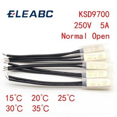 바이메탈 디스크 온도 스위치 N/O 온도 조절기 열 보호기 KSD9700 250V 5A 섭씨 15 20 25 30 35 도 1 개, 1개, 1) 15 Normal Open