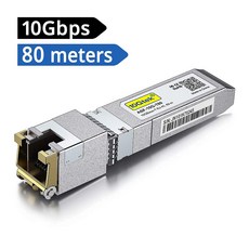 10Gtek 80미터 10GBase-T SFP+ 트랜시버 RJ-45 SFP+ CAT.6a Cisco Ubiquiti UniFi Netgear D-Link 등과 호환 가능, For Dell (Force10), 1-pack - unifi